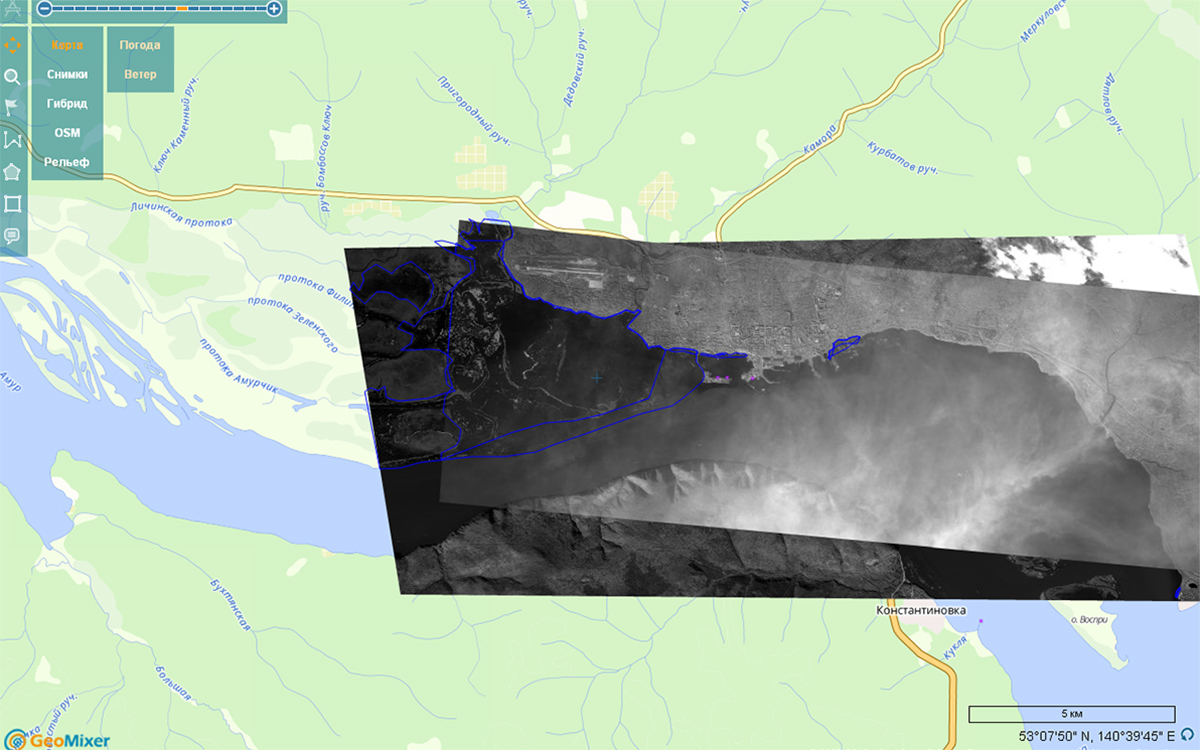 Спутниковая карта комсомольска на амуре в реальном
