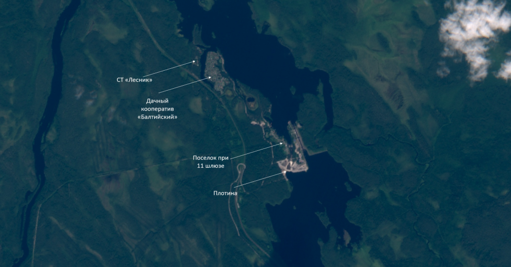 Рис.1. Фрагмент снимка КА SENTINEL-2 от 26.07.2024 09:15 UTC. Синтез в натуральных цветах