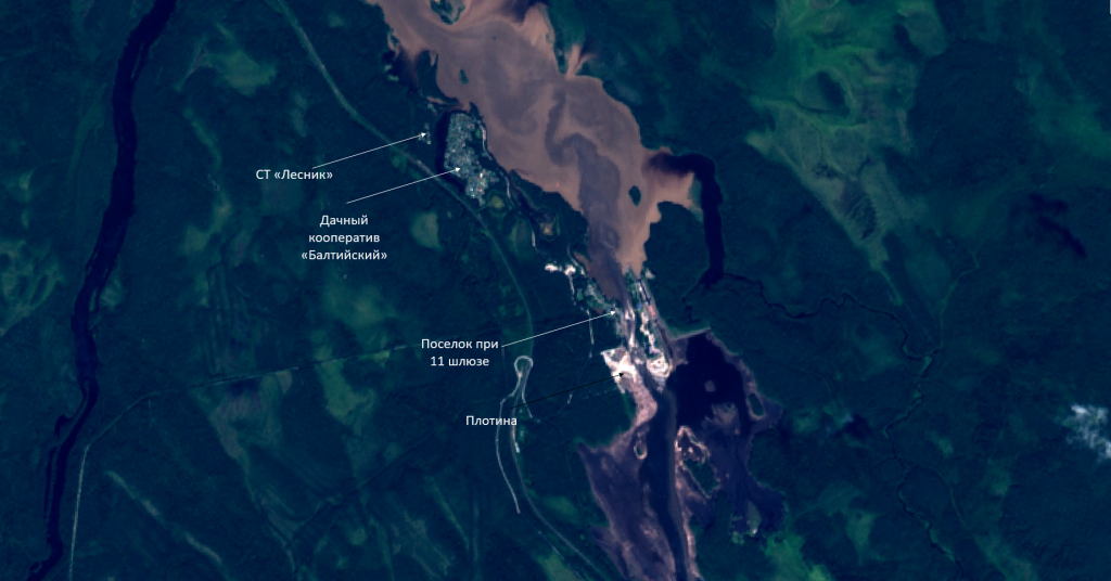 Рис.2. Фрагмент снимка КА SENTINEL-2 от 29.07.2024 09:25 UTC. Синтез в натуральных цветах